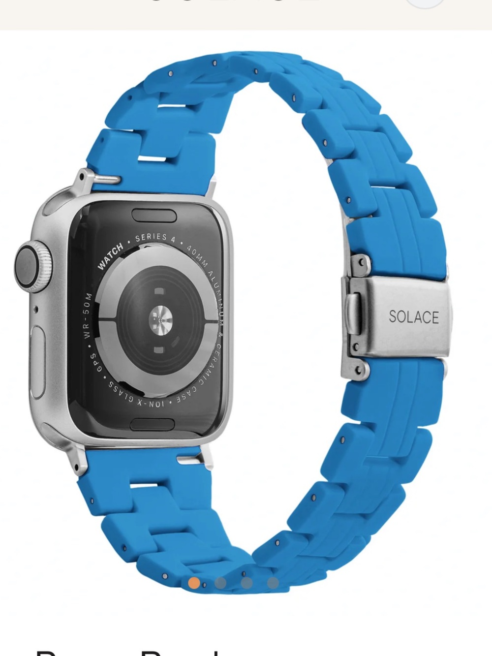 Solace Slim Perma Band Silicone Watch Strap - Bright Blue